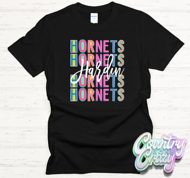 Hardin Hornets Fun Letters - T-Shirt-Country Gone Crazy-Country Gone Crazy