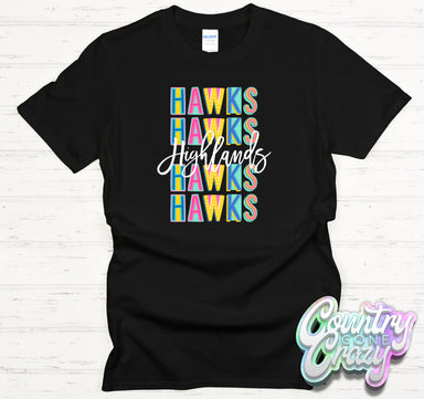 Highlands Hawks Fun Letters - T-Shirt-Country Gone Crazy-Country Gone Crazy