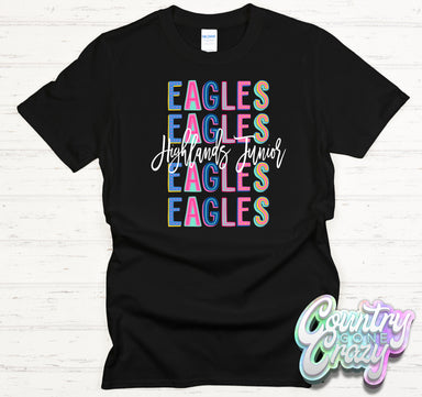 Highlands Junior Eagles Fun Letters - T-Shirt-Country Gone Crazy-Country Gone Crazy