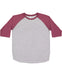 Youth Raglan - Burgundy Sleeve with Vintage Heather Body-LAT-Country Gone Crazy