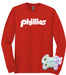 Philadelphia Phillies Red Long Sleeve-Country Gone Crazy-Country Gone Crazy