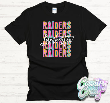 Lumberton Raiders Fun Letters - T-Shirt-Country Gone Crazy-Country Gone Crazy