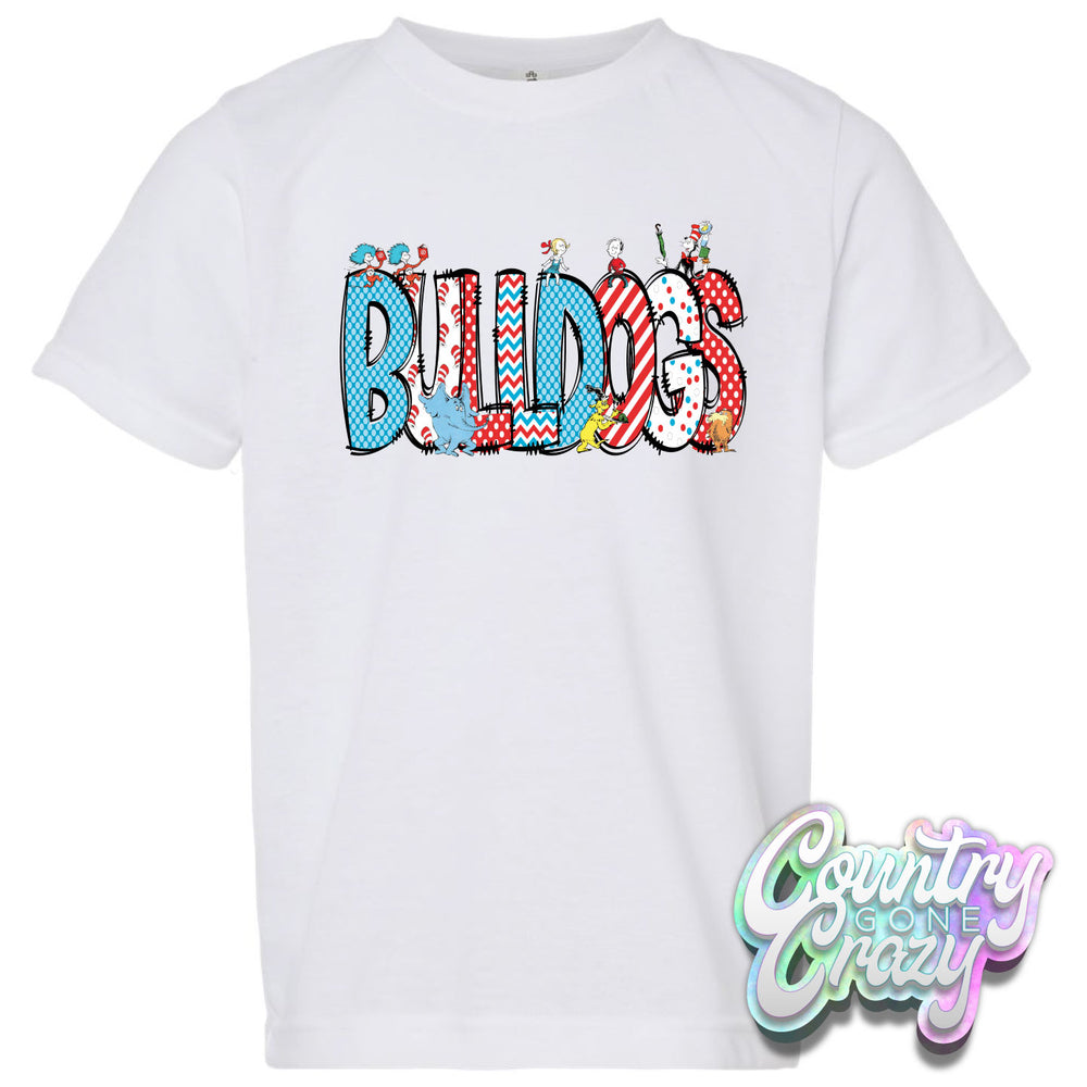BULLDOGS Dr. Seuss Letters T-Shirt-Country Gone Crazy-Country Gone Crazy