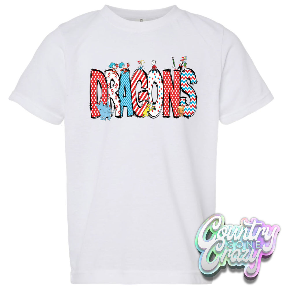 DRAGONS Dr. Seuss Letters T-Shirt-Country Gone Crazy-Country Gone Crazy