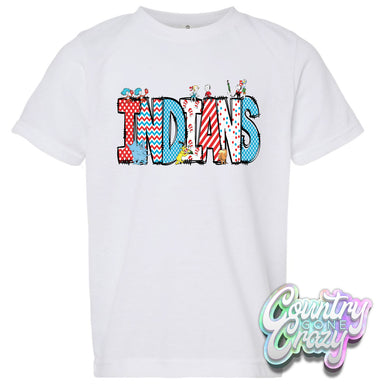 INDIANS Dr. Seuss Letters T-Shirt-Country Gone Crazy-Country Gone Crazy