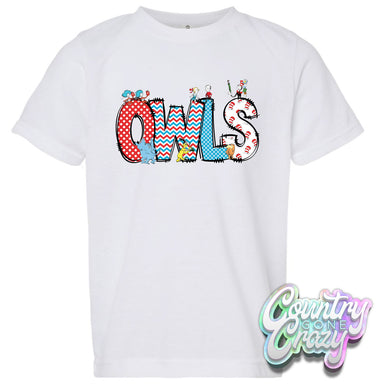 OWLS Dr. Seuss Letters T-Shirt-Country Gone Crazy-Country Gone Crazy