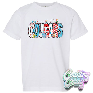 COUGARS Dr. Seuss Letters T-Shirt-Country Gone Crazy-Country Gone Crazy