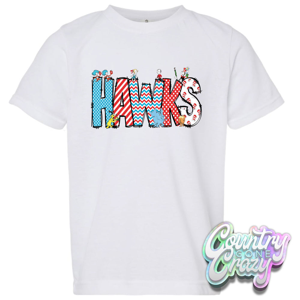 HAWKS Dr. Seuss Letters T-Shirt-Country Gone Crazy-Country Gone Crazy
