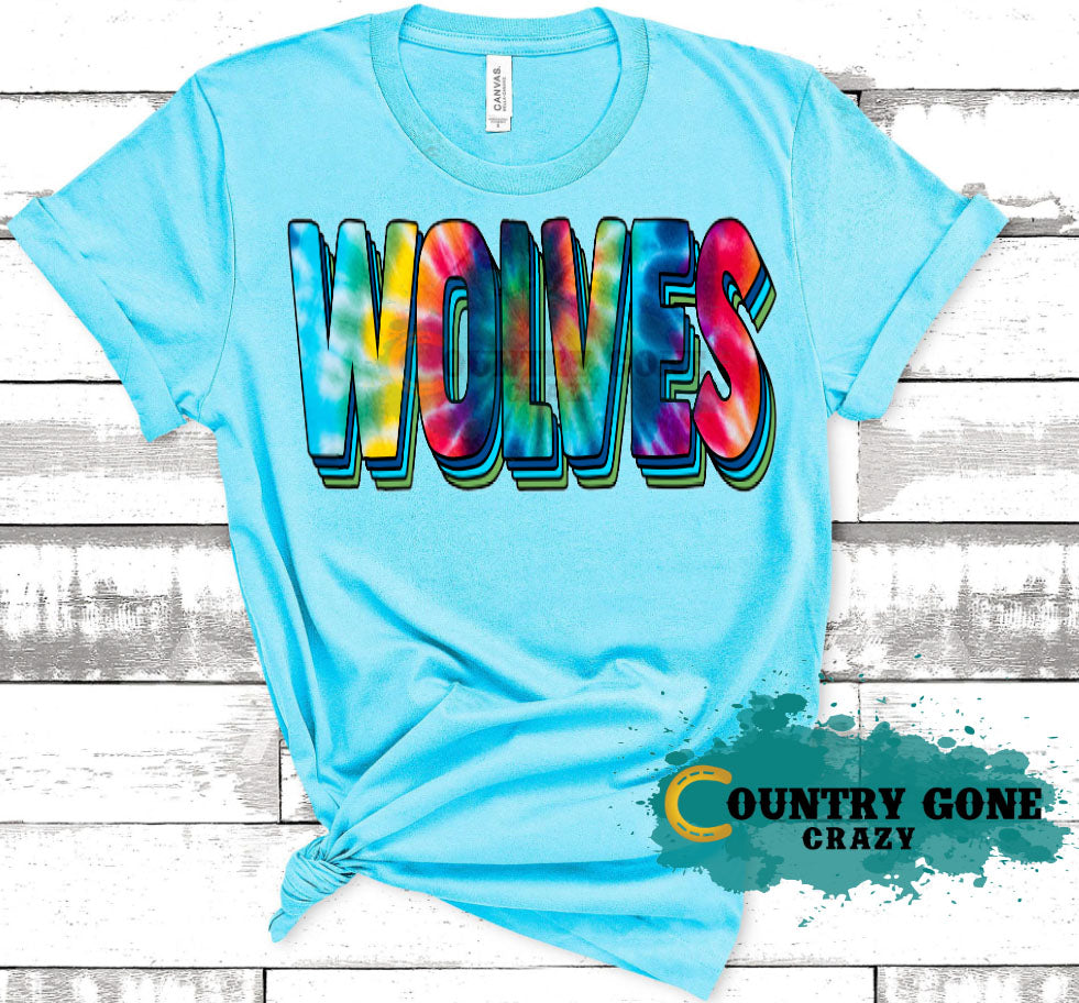 HT1066 • Wolves Tie Dye-Country Gone Crazy-Country Gone Crazy