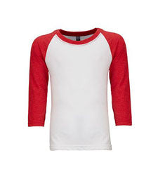 Youth Raglan - Red Sleeves with White Body-Next Level-Country Gone Crazy
