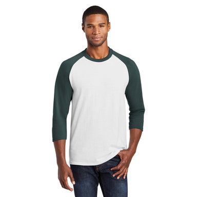 Adult Raglan - Forest Green Sleeves with White Body-Port & Company-Country Gone Crazy