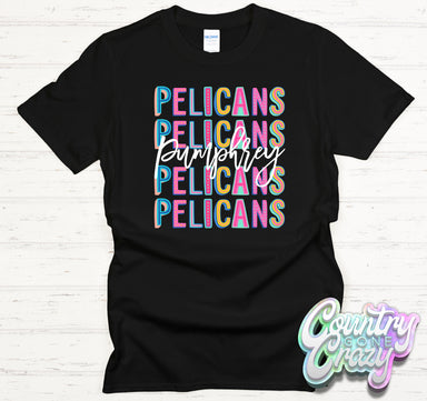 Pumphrey Pelicans Fun Letters - T-Shirt-Country Gone Crazy-Country Gone Crazy