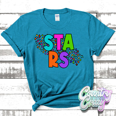 Stars Colorful Leopard T-Shirt-Country Gone Crazy-Country Gone Crazy