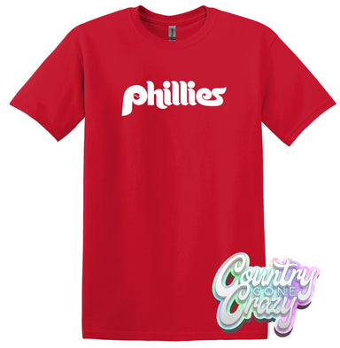 Philadelphia Phillies Red T-Shirt-Country Gone Crazy-Country Gone Crazy
