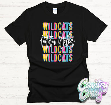 Victoria Walker Wildcats Fun Letters - T-Shirt-Country Gone Crazy-Country Gone Crazy