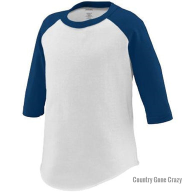 Toddler Raglan - Navy Sleeves with White Body-Augusta-Country Gone Crazy