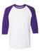 Adult Raglan - Purple Sleeves with White Body-Gildan-Country Gone Crazy