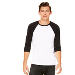 Adult Raglan - White Body with Black Sleeves-Bella + Canvas-Country Gone Crazy