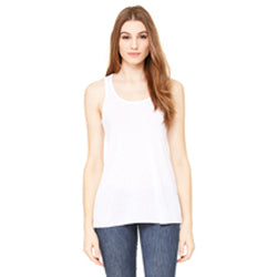White - Flowy Racerback Tank-Bella + Canvas-Country Gone Crazy