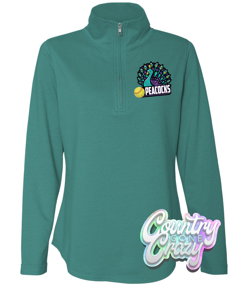 Peacocks Women's Quarterzip Pullover-Country Gone Crazy-Country Gone Crazy