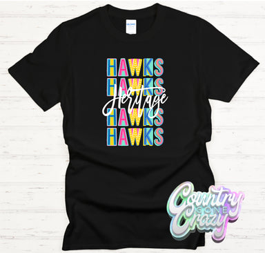 Heritage Hawks Fun Letters - T-Shirt-Country Gone Crazy-Country Gone Crazy