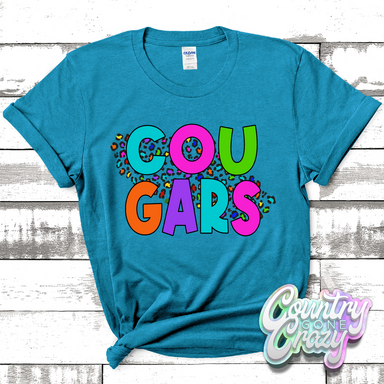 Cougars Colorful Leopard T-Shirt-Country Gone Crazy-Country Gone Crazy