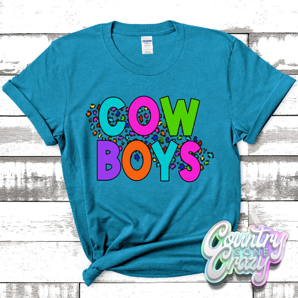 Cowboys Colorful Leopard T-Shirt-Country Gone Crazy-Country Gone Crazy