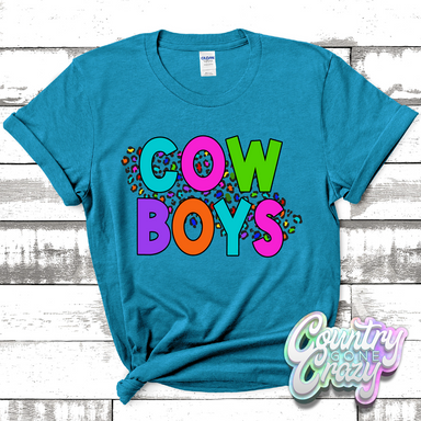 Cowboys Colorful Leopard T-Shirt-Country Gone Crazy-Country Gone Crazy