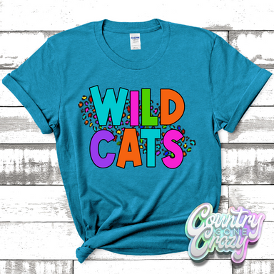 Wildcats Colorful Leopard T-Shirt-Country Gone Crazy-Country Gone Crazy