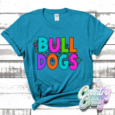 Bulldogs Colorful Leopard T-Shirt-Country Gone Crazy-Country Gone Crazy