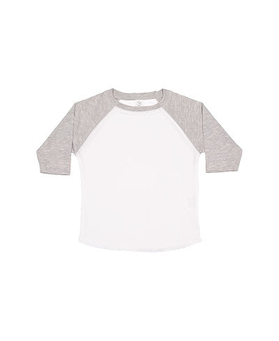 Toddler Raglan - White Body with Vintage Heather Sleeves-Rabbit Skins-Country Gone Crazy