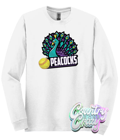 Peacocks White Long Sleeve-Country Gone Crazy-Country Gone Crazy