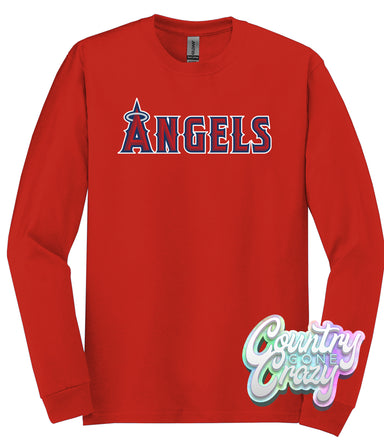 Los Angeles Angels Red Long Sleeve-Country Gone Crazy-Country Gone Crazy