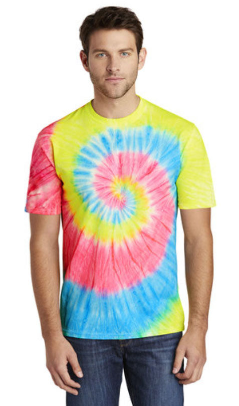 Neon Rainbow Tie Dye - T-Shirt-Port & Company-Country Gone Crazy