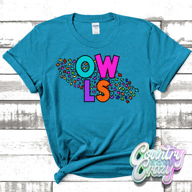 Owls Colorful Leopard T-Shirt-Country Gone Crazy-Country Gone Crazy
