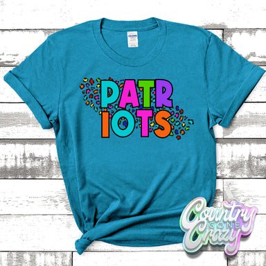 Patriots Colorful Leopard T-Shirt-Country Gone Crazy-Country Gone Crazy