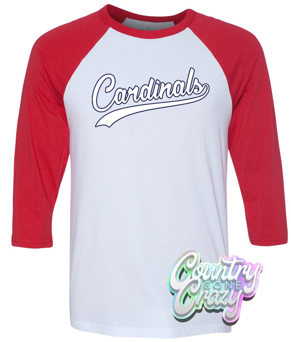 St. Louis Cardinals Red Raglan-Bella + Canvas-Country Gone Crazy