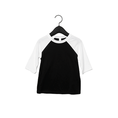 Toddler Raglan - White Sleeve with Black Body-Bella + Canvas-Country Gone Crazy