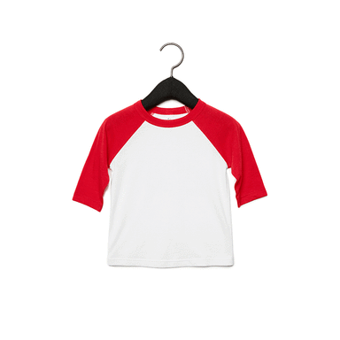 Toddler Raglan - Red Sleeve with White Body-Bella + Canvas-Country Gone Crazy