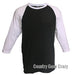 Adult Raglan - White Sleeves with Black Body-Tultex-Country Gone Crazy