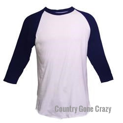 Adult Raglan - Navy Sleeves with White Body-Tultex-Country Gone Crazy
