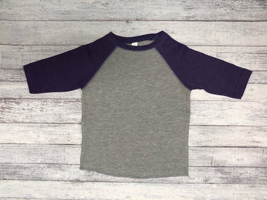 Toddler Raglan - Grey Body with Vintage Navy Sleeves-Rabbit Skins-Country Gone Crazy