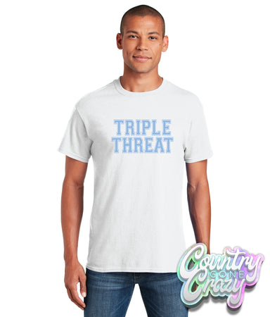 Triple Threat White T-Shirt-Country Gone Crazy-Country Gone Crazy