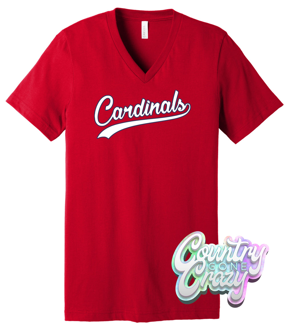 St. Louis Cardinals Bella Canvas V-Neck-Bella + Canvas-Country Gone Crazy