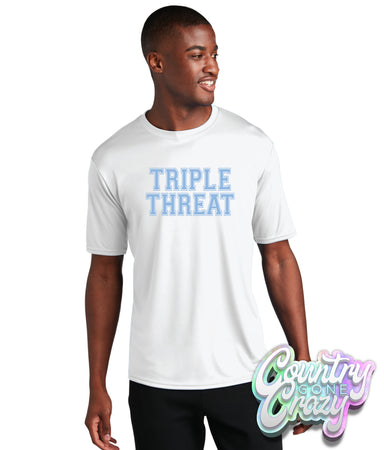 Triple Threat - White - Dry-Fit T-Shirt-Port & Company-Country Gone Crazy